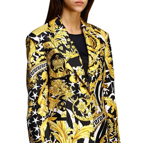 versace suit black and gold|versace women's suits.